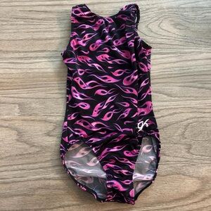 Pink and Black Flame Pattern leotard